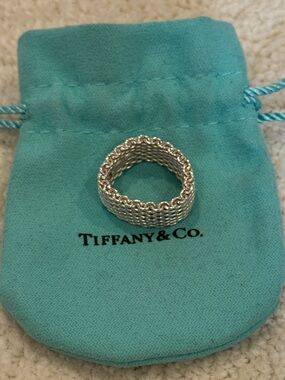 Tiffany & Co. Somerset Mesh Ring, size 7 ✨